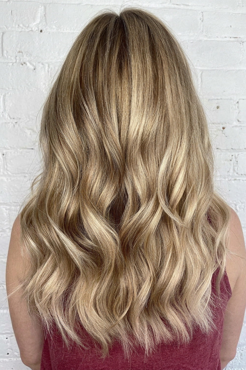 Golden beige blonde highlights with a soft lived-in root, blonde specialist serving Riverton and Bluffdale, Utah.